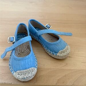 Janie and Jack Light Blue Denim Mary Jane Espadrille Flats